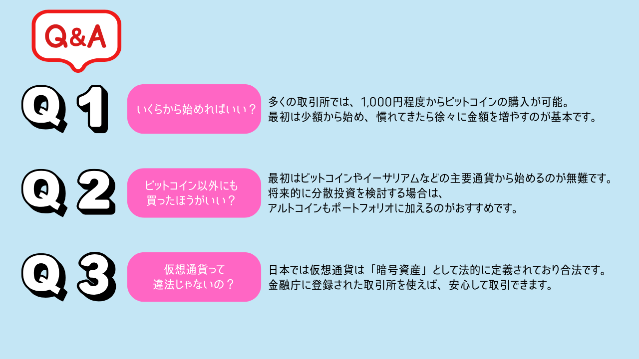 よくある初心者の質問とその答え