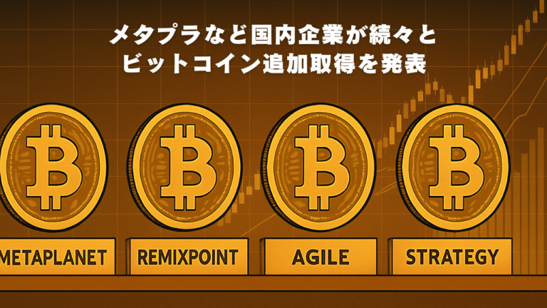 メタプラなど国内企業が続々とビットコイン追加取得を発表