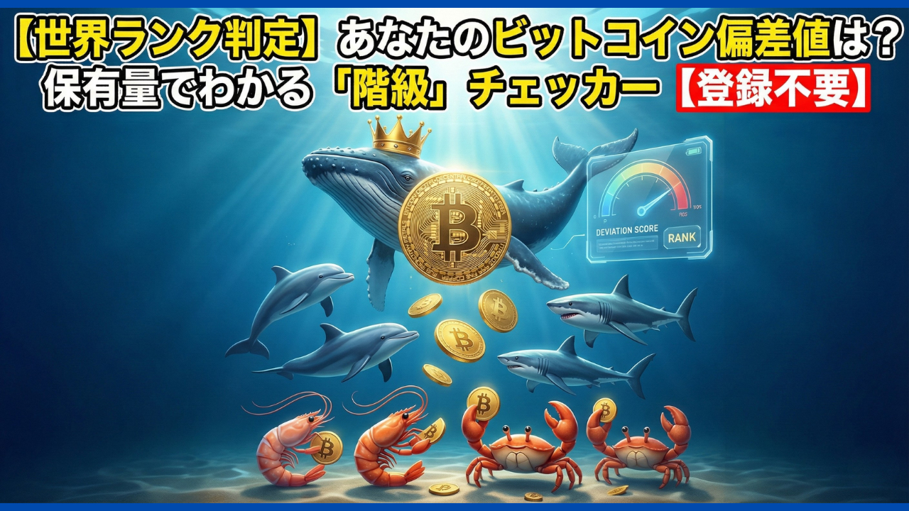 あなたのビットコイン偏差値は？保有量でわかる「階級」チェッカー【登録不要】