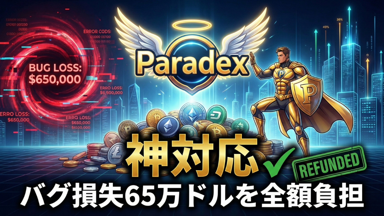 Paradexの神対応：バグ損失65万ドルを全額負担