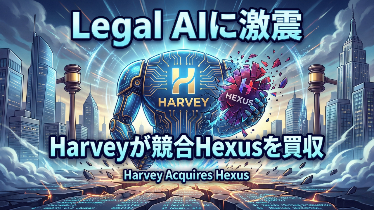 Legal AIに激震：Harveyが競合Hexusを買収