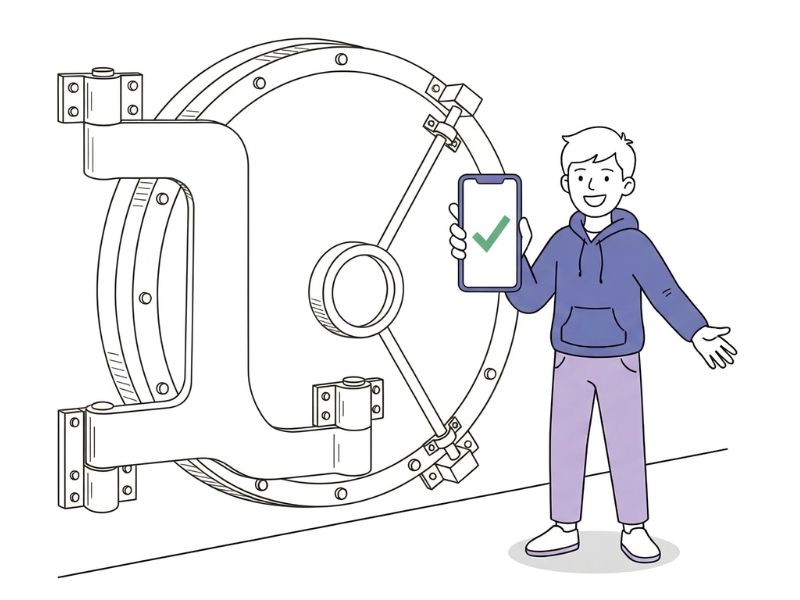 仮想通貨投資の始め方STEP1：国内取引所で安全に口座を開設するイメージイラスト